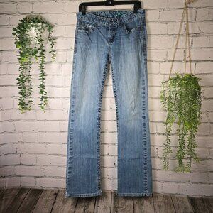 WOMENS CRUEL BOOTCUT DISTRESSED SIZE 27/3 GOOD USED CONDITION VINTAGE